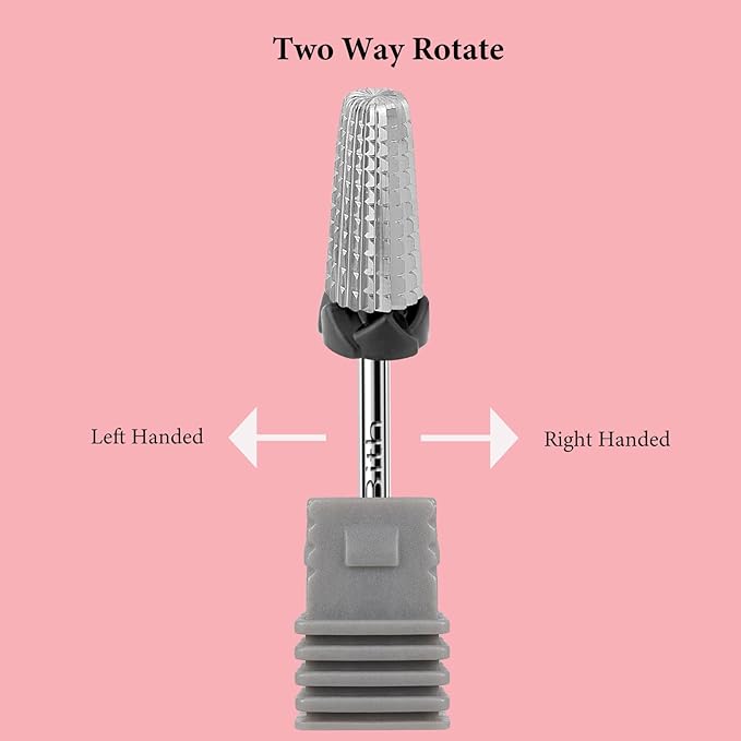 5 in 1 Nail Drill Bits, 3/32”Professional Carbide Drill Bits for Nails Multifunction Bit, Fast Remove Acrylic Hard Gel Cuticle Nail Efile Bit Manicure Pedicure,Two Way Rotate,XC