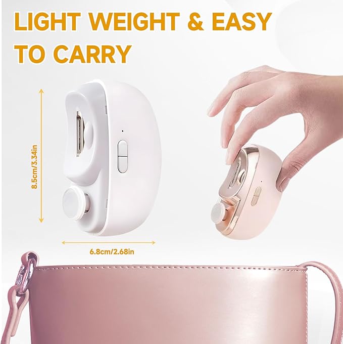 Electric Nail Clipper for Senior - 2026 Smart Nail Clipper for Seniors, Electric Toe Nail Clippe with Polishing, Nail Trimmers Gift for Adult for Arthritis, Low Vision (Pink)