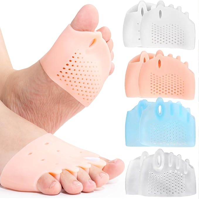 4 Pairs Silicone Toe Separators, 2026 New Bunion Corrector for Women, Ball of Foot Cushions, Toe Separators Breathable and Soft, Corrector, for Foot Alignment & Pain Relief, 4PCS*Blue
