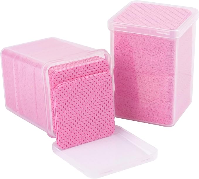 MAYEEN Lint Free Nail Wipes 400PCS Non-Woven Fabric Nail Polish Remover Wipes No Lint Nail Wipe for Gel Nails Eyelash Extensions Glue Cleaning Pad Nail Supplies