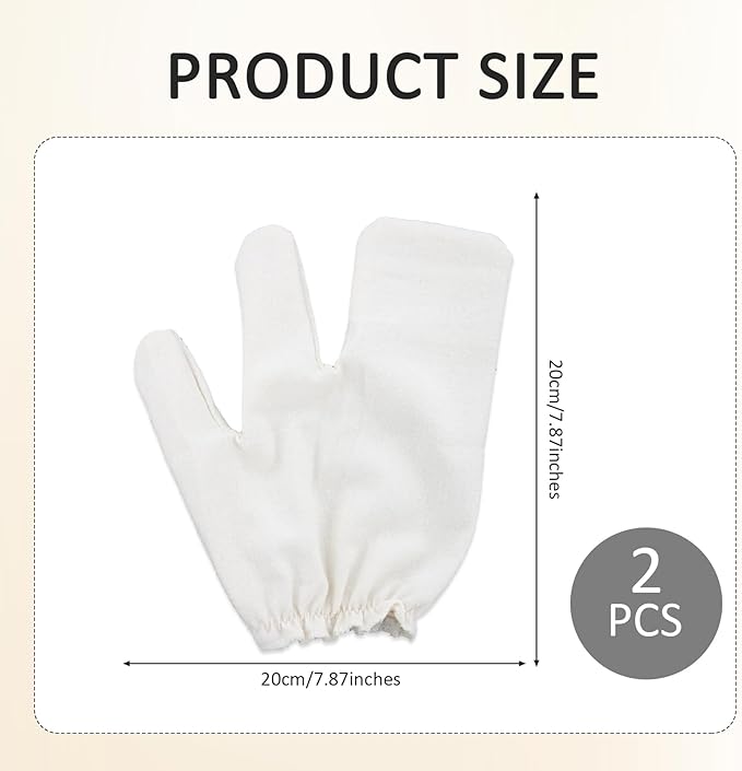 1 Pair of Garshana Gloves Raw Silk Massage Gloves Ayurvedic Massage, Body Exfoliation, Detox, Spa and Home Use, Suitable for Dry Brushing and Glowing Skin (Beige)