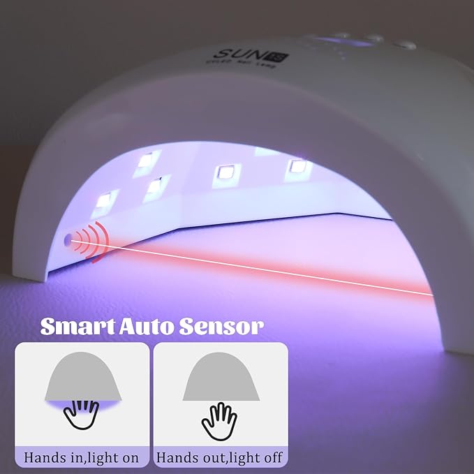 UV LED Nail Lamp, 48W Nail Dryer for Gel Polish with 30 Beads 4 Timers Smart Sensor Fast Curing Home Manicure Professional Salon Nails Art Tools Supplies