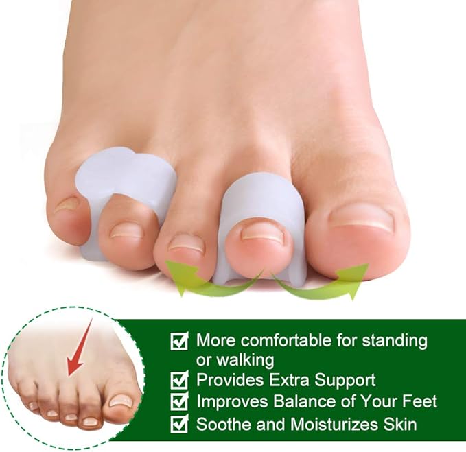 Welnove Gel Toe Separator, Pinky Toe Spacers, Little Toe Cushions for Preventing Rubbing & Relieve Pressure (Pack of 12)