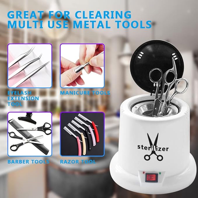 Nail Tools Cleaner High temperature Pot for Scissors Tweezers Clippers Nail Art Tools Manicure Cleaning Clean Box for Nail&Hair Salon