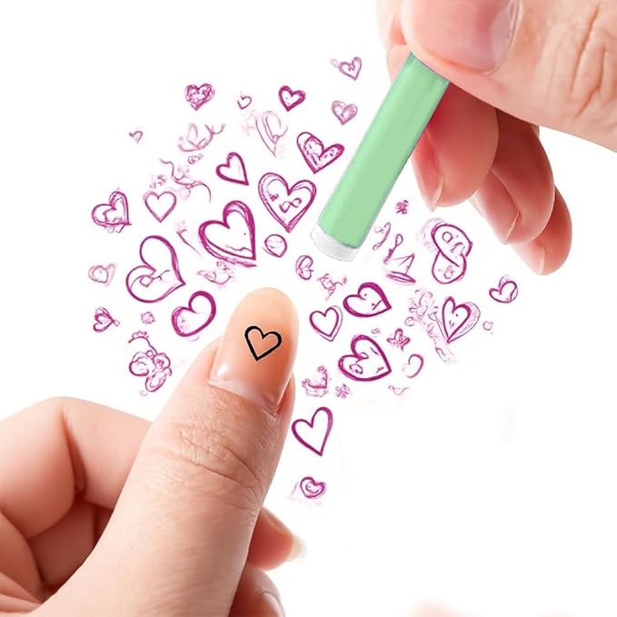 48 Pcs Nail Stamp Pen Set, Nail Art Pens, Quick Nail Art Tools with Different Patterns, Flower Butterfly Rose DIY Nail Stamping Pen Kit, Nail Design Tools for Women (green)