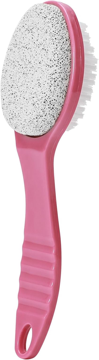 Foot Callus Remover, Double-Sided Pumice Stone Brush for Feet (Rose Pink, 1 Pack)