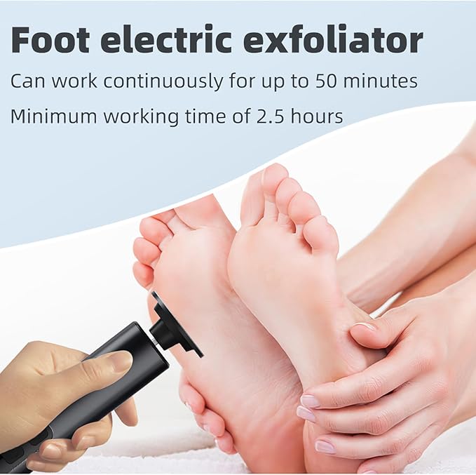 Electric Callus Remover for Feet, 9 Speed Rechargeable Pedicure Tools for Feet, Callous Remover Tool for Remove Cracked Heels and Feet Scrubber Dead Skin, Replaceable Sandpaper Discs, Battery Display