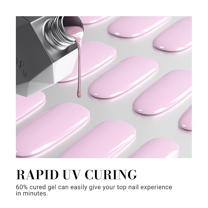 MelodySusie 30PCS Semi Cured Gel Nail Strips, Lavender, Salon Quality, Long Lasting, Easy to Apply, Includes 2 Prep Pads, Nail File and Wooden Stick