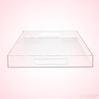 Modern Elegant 16"x12" Rectangle Acrylic Lucite Plastic Decorative Tray Clear - Image 4
