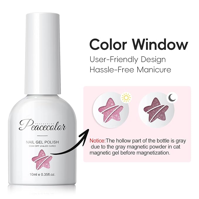 Cat Eye Gel Nail Polish Set 6 Colors Glassy Milky Nude Pink Glitter Transparent Jelly Cateye Magnetic Kit Salon at Home DIY Gifts for Women