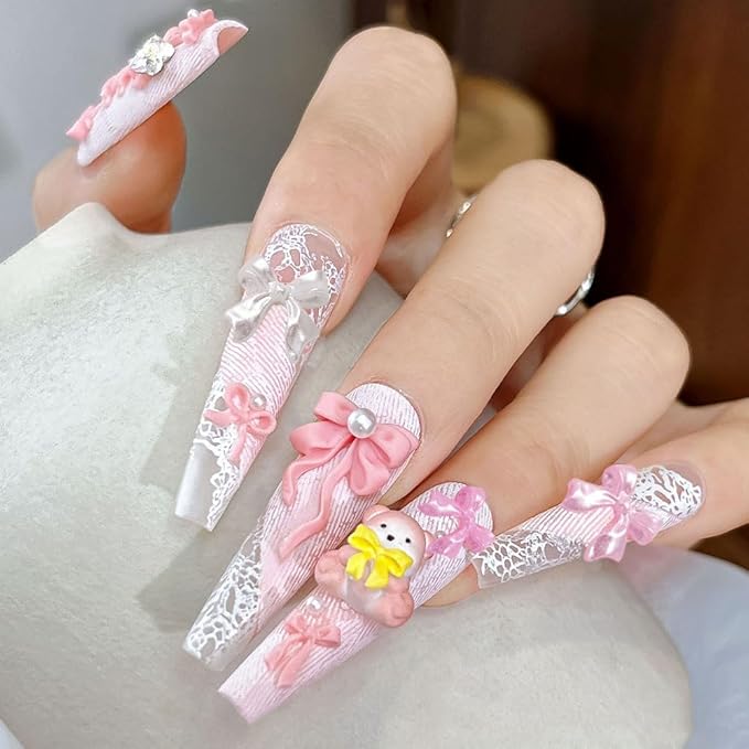 100PCS Bow Nail Charms, 3D Cute Colorful Bow Colorful Aurora Flat Back Manicure Decorations for Nail Jewelry DIY Crafts