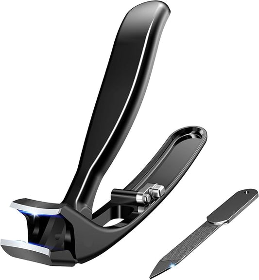 Nail Clippers for Men Toenail Clippers and Fingernail Clipper Toe Nail Clippers for Women Nail Clipper with Long Handle Wide Jaw (D-Black New)