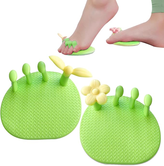Toe Separators for Overlapping Toes Women,Flowers and Leaves Calf Trainer Toe Separators for Women,Bunion Corrector Thin Leg Exerciser,Suitable Having Plantar Fasciitis,Bunions,Other Foot Pain