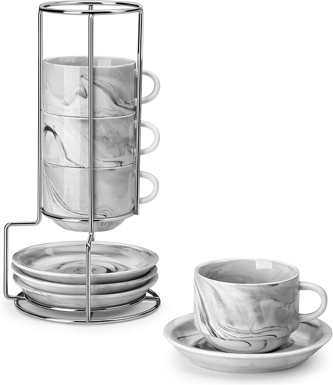 MALACASA 4 OZ Porcelain Espresso Cups by MALACASA