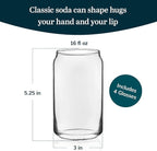 Libbey Classic Can Shaped Drinking Glasses Set of 4, 16 Oz, Dishwasher Safe - Image 3