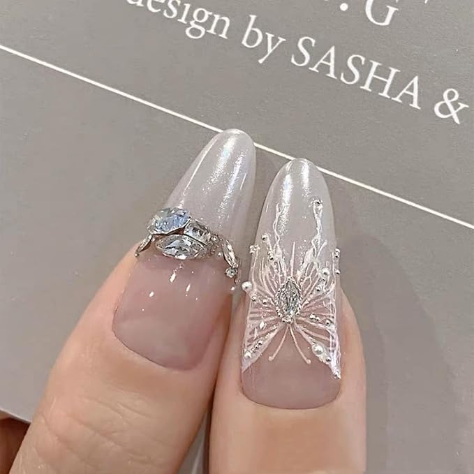 Moonlight White Chrome Nail Powder, White Pearl Nail Powder Pigment Mirror Effect Aurora Magic Pearlescent Nail Glitter Nail Art
