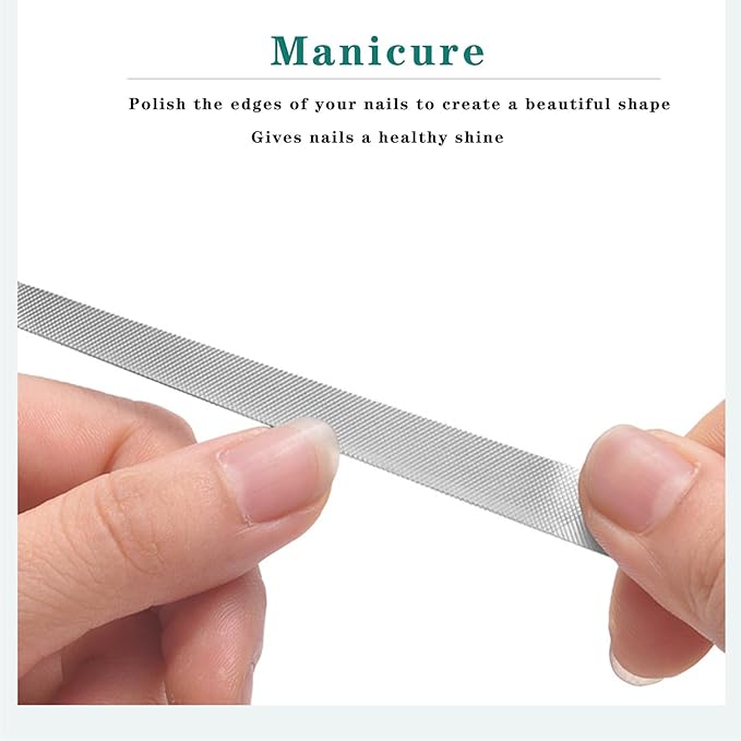 4PC 8 Diamond Dust Nail File - Stainless Steel Nail Dresser Nail Buffering Files - 9 Inch
