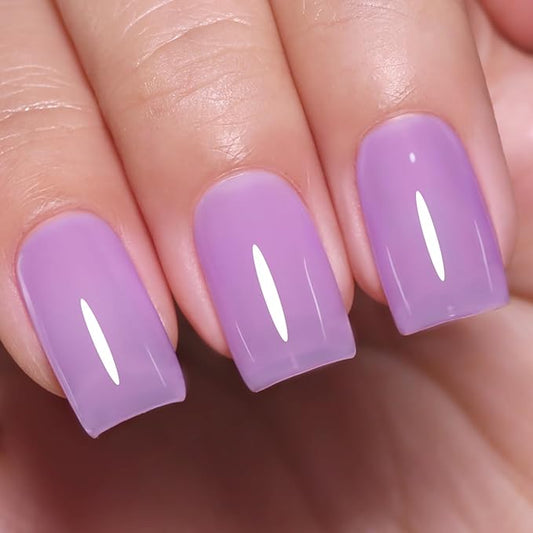 Imtiti Jelly Gel Nail Polish, Light Purple Sheer Jelly Nail Gel Polish Soak Off UV LED Spring Summer Translucent Art Manicure Salon DIY Design 10ML