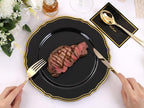 60 Pcs Black Gold Dinner Plates - Image 2