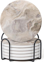 Set of 6 Abstract Marble Coasters by Hoomey