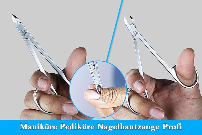 SMI - Scissor Style Cuticle Remover Cuticle Trimmer Manicure Pedicure Nail Care Cuticle Nipper Cutter for Women Men Stainless Steel Clipper with Travel Case