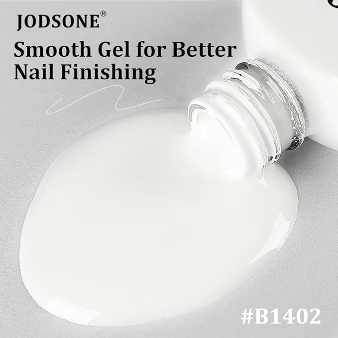 JODSONE White Gel Polish Top Base Coat,16.5ml 3-in-1 One Step Gel Polish,Base Color Top Gel in One, Save Time,Long Lasting