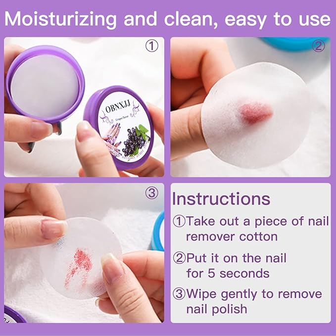 FERCAISH 192Pcs Nail Polish Remover Pads, 6 Fragrances Disinfecting Gel Polish Remover Wipes Easy to Carry and Strong Removal Effect Lint Nail Polish Wipes