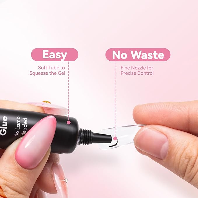 Makartt New Super Strong Nail Glue for Press On Nails: No Uv/Led Lamp Needed, Quick Drying 20s, Long-Lasting Semi Solid Gel Fake Tips Adhesion,Updated Hema-Free Nail Glue DIY Home Salon Manicure 10ml