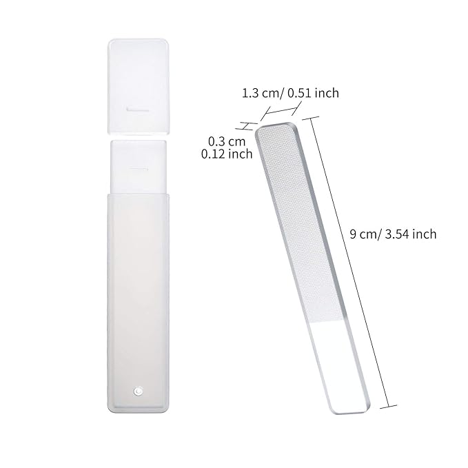 8 Pieces Glass Nail File Fingernail Polisher Shiner Glass Natural Files Crystal Nail Shiner Buffer Polisher with Case for Natural Fingernail