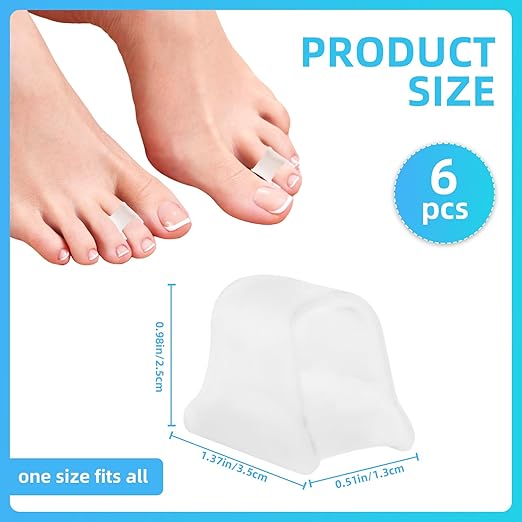 6 Pcs Hammer Toe Corrector,Toe Straighteners For Crooked Toes,Toe Spacers For Women Men,Hammer Toe Corrector For Crooked Toes,Bunion,Hammer Toes(Clear,One Size)