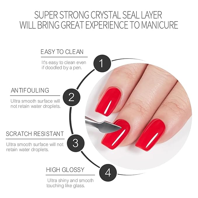 COSMOO 2 PCS 15ML Top Coat for Nail Polish, Clear Quick Dry Nail lacquer Fast Air Drying Long Lasting Nail Polish, 0.5FL Oz