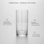 Handleless Highball Glass, 7.8 oz Tall Tumbler - Image 5
