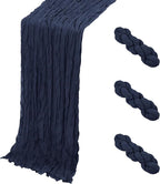 3 Pack Navy Blue Cheesecloth Table Runner, 17 x 108 Inch, Gauze Cheese Cloth by Yorcari