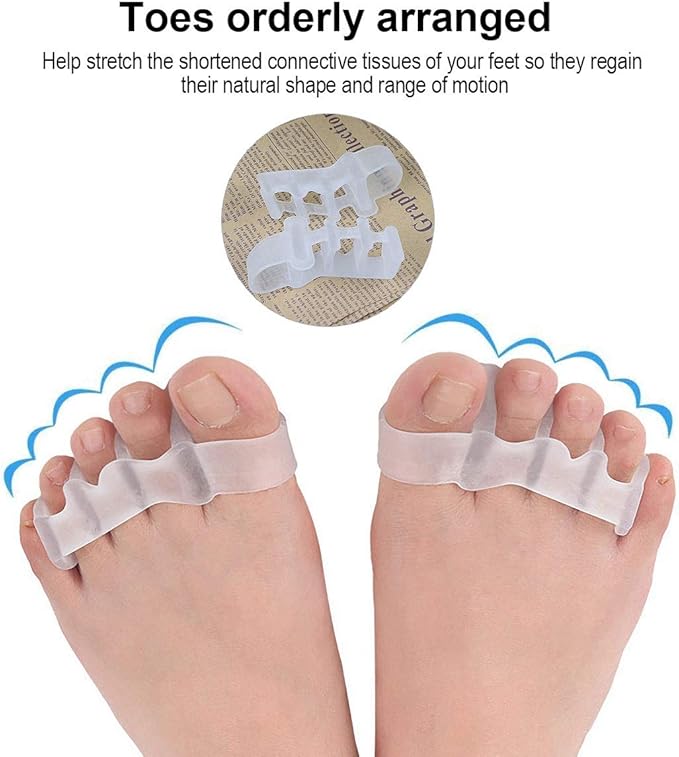 Gel Toe Separator, Toe Straightener for Nail Varnish Reusable Correctors for Overlapping Toes, Bunions, Hammer Toe, Pain Relief Toe Spacers, Pedicure Manicure Nail Art for Men and Women Toe Spreader