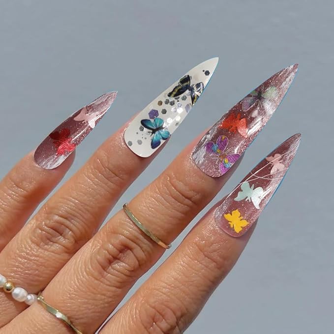600Pcs 3D Mixed Colorful Flower Nail Art Charms Sequins Decals Colorful Mixed Leaves Daisy Design Slice Nail Flowers Ultra Wood Pulp Flakes Sequins 3