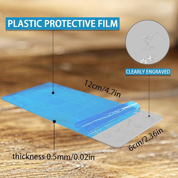 3Pcs Bee Nail Stamping Plate Flowers Honeycomb Nail Art Stamp Templates Stainless Steel Reusable Tools with Stamper Scraper for Manicure Printing