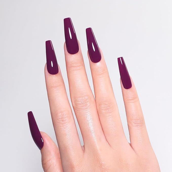 Imtiti Burgundy Gel Nail Polish, Burgundy Wine Gel Polish Autumn Winter Soak Off UV LED High Gloss Art Manicure Salon DIY Design 10ML