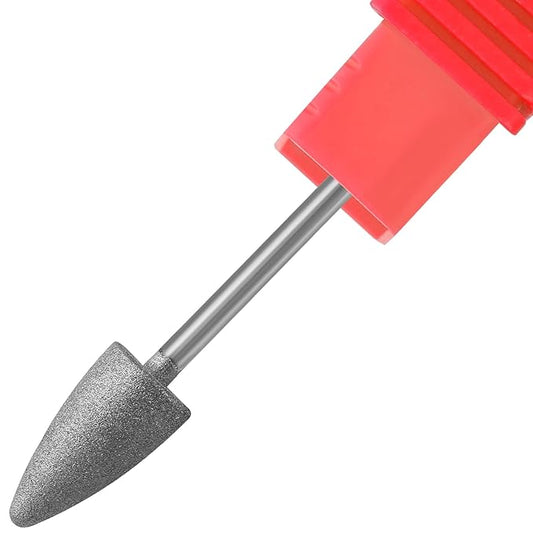 Nail Drill Bits,3/32 Inch Diamond Acrylic Nail Drill Bits with Case,Quartz Pointed Carbide Nail Bits for Nails,Cuticle Remover Bits, Professional Manicure Tools (Fine)