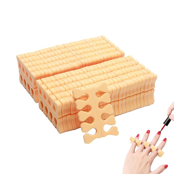 100PCS Sponge Toe Separator, Soft Toe Spreader Nail Art Finger Separator Divider Spacer Manicure Pedicure Tool for Nail Polish (Orange)