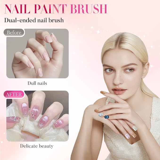 Heart Magnet for Cat Eye Gel Polish, Magnetic Nail Art Tool for Stunning Cat Eye Effect, DIY Manicure Kit with Y-Shaped Guide Sticks, Nail Magnet for Home and Salon Use (4 rabbits + 1 heart)