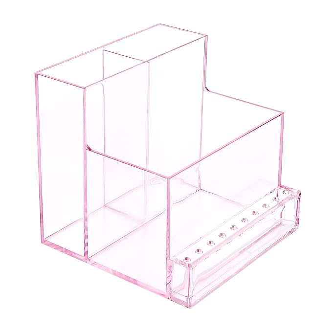 FRCOLOR Nail Kits Nail Drill Bits Holder Stand Display Organizer 1 Transparent Storage Box for Nail Art Polishing Grinding Drill Bit 4.1inch Nail Display Stand