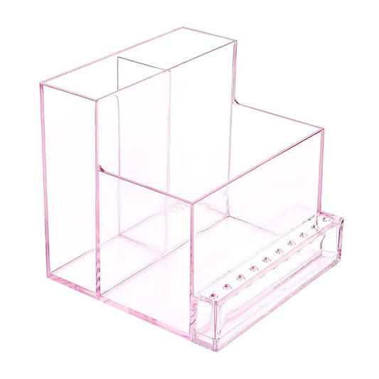 FRCOLOR Nail Kits Nail Drill Bits Holder Stand Display Organizer 1 Transparent Storage Box for Nail Art Polishing Grinding Drill Bit 4.1inch Nail Display Stand
