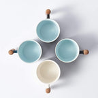 Ceramic Espresso Cups with Wooden Handle Espresso Shot Cups Ceramic Tea Cups - Image 6