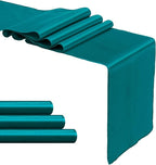 4-Pack Peacock Blue Satin Table Runner 12 x 108 Inch Long Bright and Smooth - Image 8
