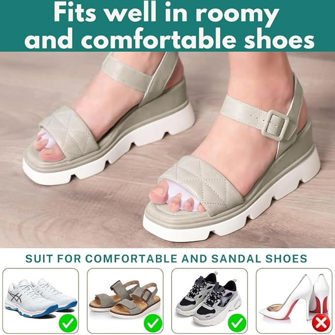 6 Pcs Silicone Toe Separators & Toe Spacers for Men & Women Gel Toe Separators for Overlapping Toes Bunions & Bent Toes Toe Spreader & Toe Stretcher for Alignment, Pain Relief Balance & Relaxation