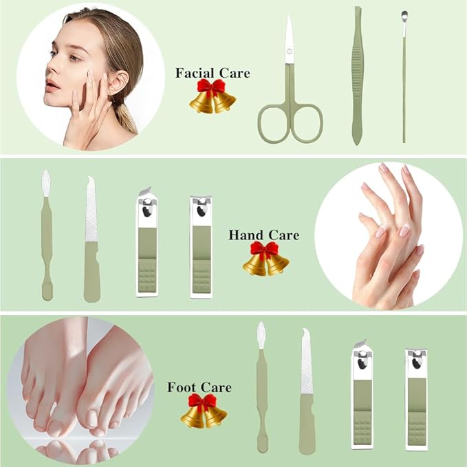 Nail Clipper Set for Women,Travel Nail Care Kit,Stocking Stuffers for Women,Manicure Kit for Men,White Elephant Gifts for Adults,Nail Care Set,Gifts for Family Friends Wife Boyfriend Colleague Husband