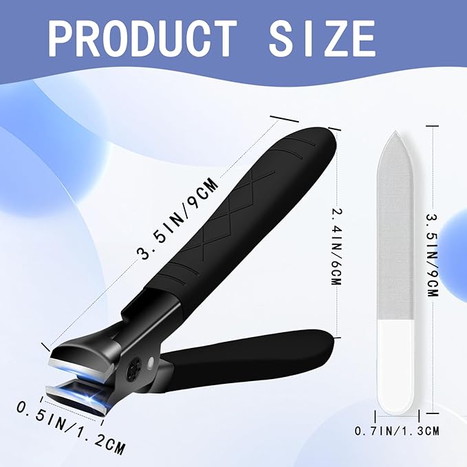 Heavy Duty Nail Clippers for Thick Nails, Anti-Slip Toenail Clipper Set for Seniors & Women at Home Salon