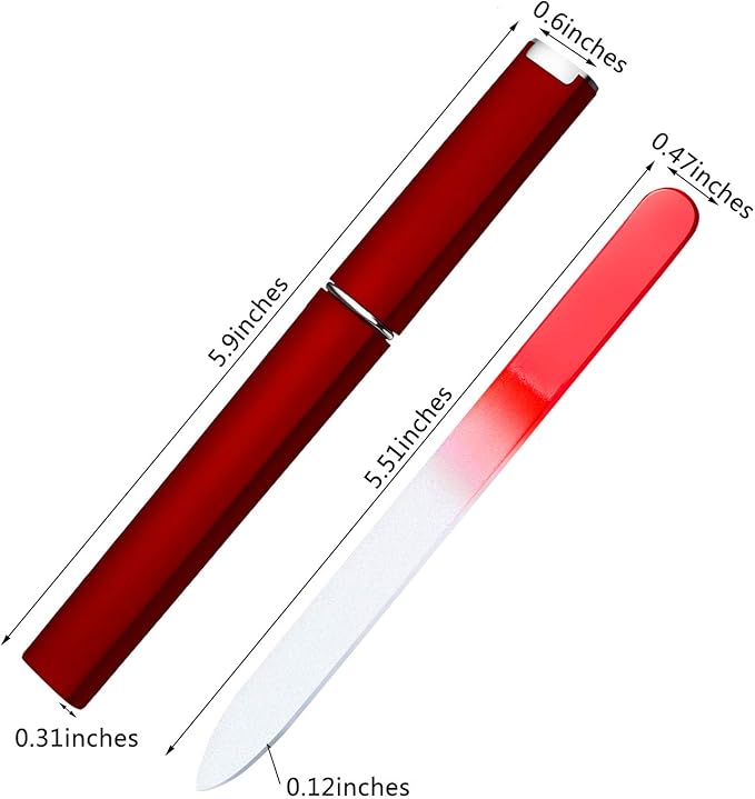 6 Pack Glass Nail Files with Case Stocking Stuffers for Women Crystal Glass Fingernail Files for Natural Nails Double Sided Nail File Gifts Manicure Set for Gentle Nail Care, 6 Colors