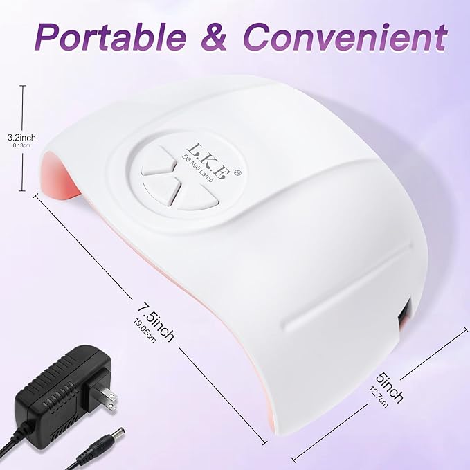 UV Light for Gel Nails, LKE 72W UV LED Nail Lamp with 21pcs Lamp Beads 3 Timers Smart Sensor Nail Dryer for Gel Polish Polygel Fast Curing Professional UV Light for Home Salon Nail Tools