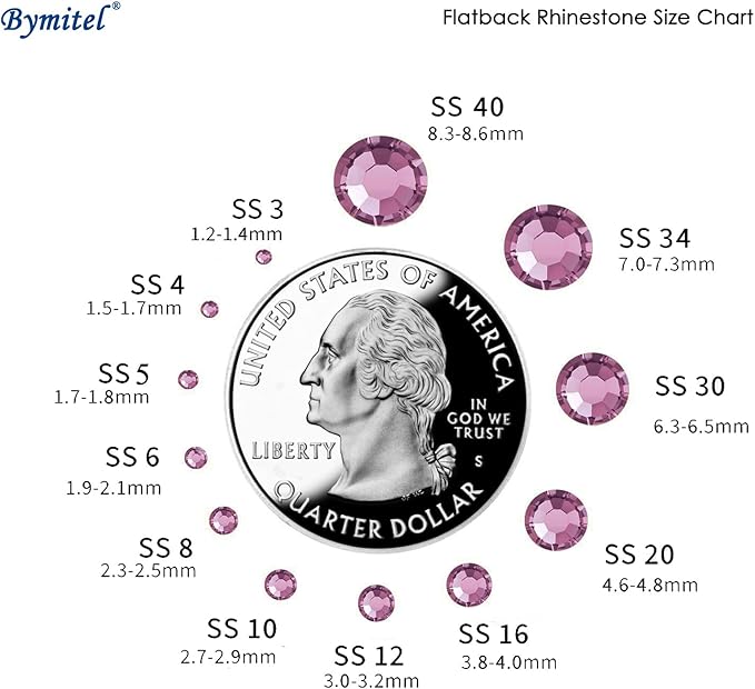 2880PCS Art Nail Rhinestones non Hotfix Glue Fix Round Crystals Glass Flatback for DIY Jewelry Making with one Picking Pen (ss10 2880pcs, Lt. Amethyst)